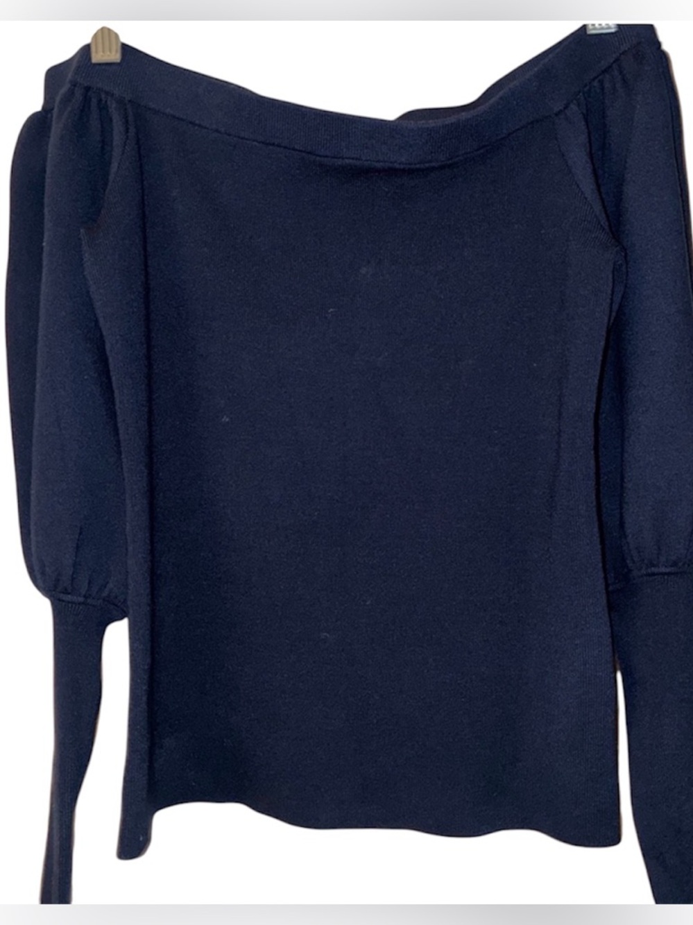 Beautiful Club Monaco Off the Shoulder Dark Navy Blue Sz M